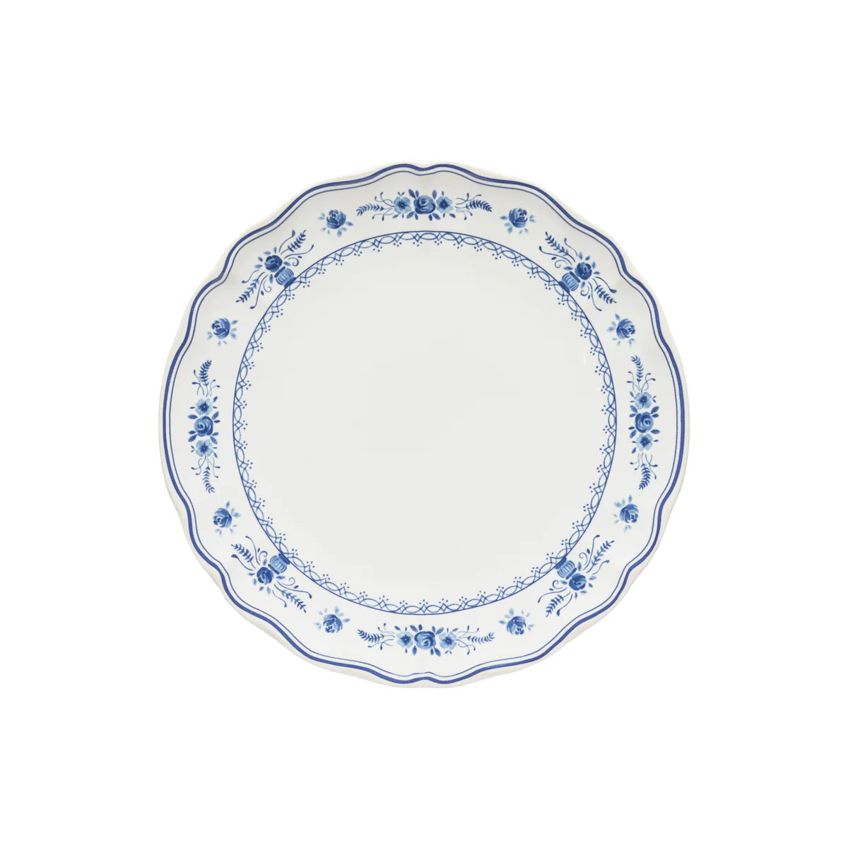 Vila White/Blue Dinner Plate