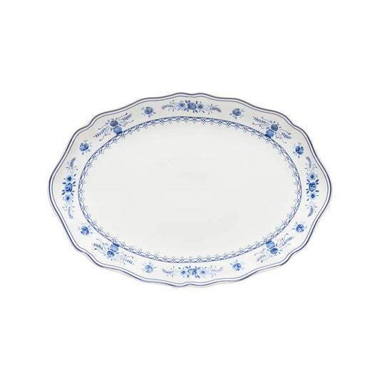 Vila White-Blue Oval Platter