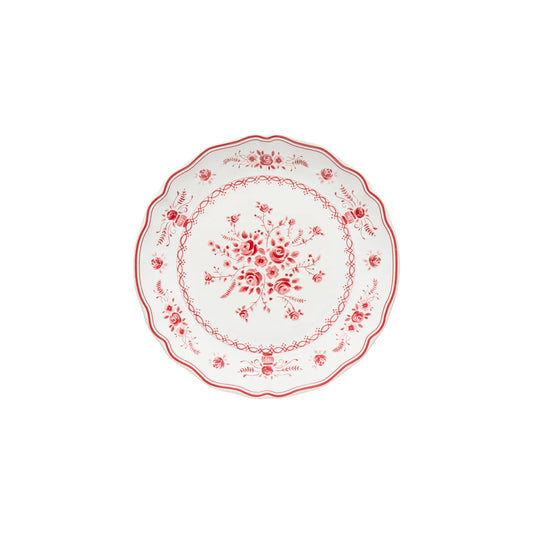 Vila White/Red Salad Plate