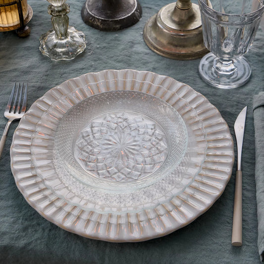 Cristal Clear Glass Salad/Dessert Plate