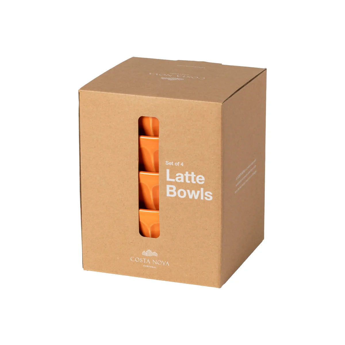 Latte Bowls  Set/4  Tangerine