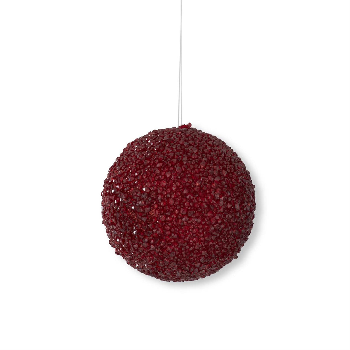 Burgundy Icy Round Ornament  4.75 in