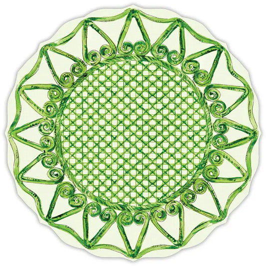 Handpainted Green Lattice with Swirls Posh Die-Cut Placemat