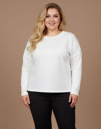 Off White Tunic with Pearl Embelishment