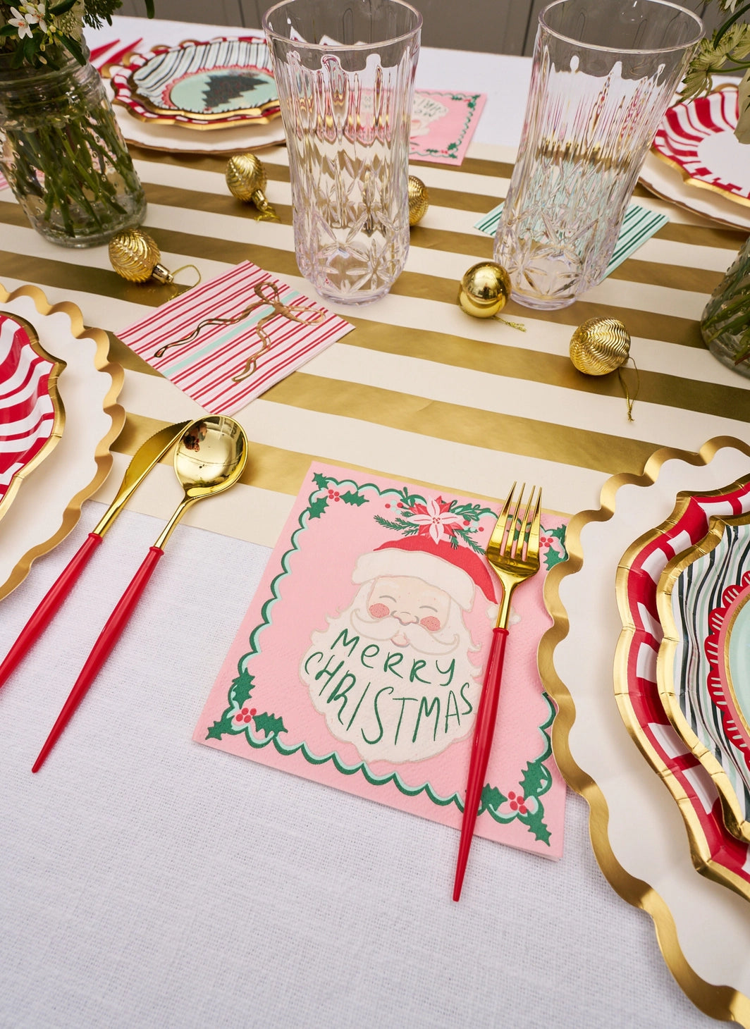 Tis The Season Santa Lunch Napkins