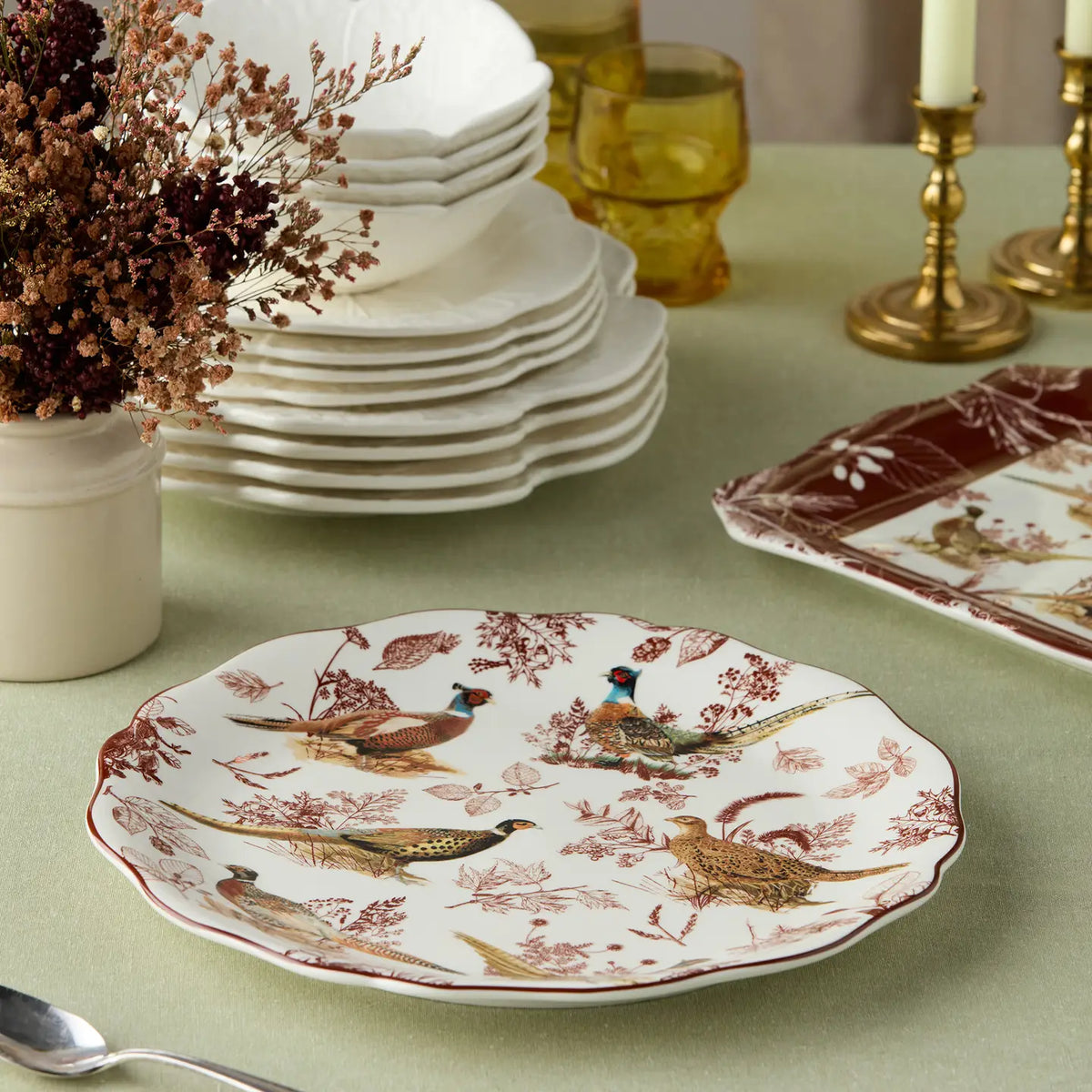 Pheasant Grove Round Platter 13"