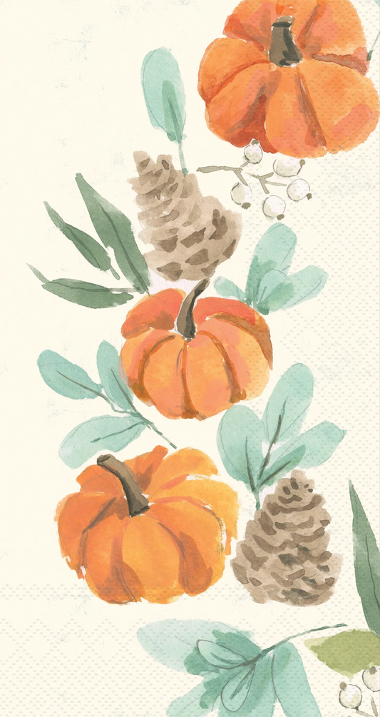 Harvest Pumpkin Wreath Leaf Guest Napkins