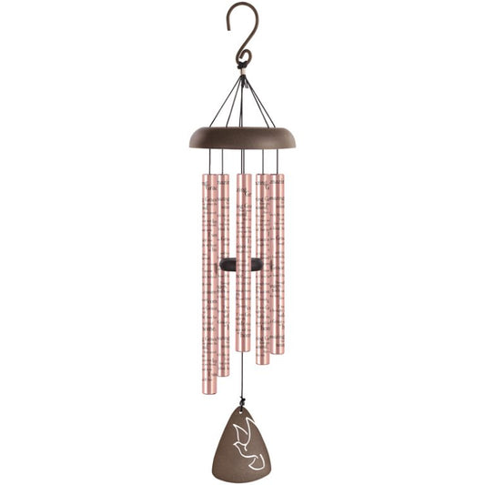 30 inch Rose Gold Windchimes with Amazing Grace Lyrics