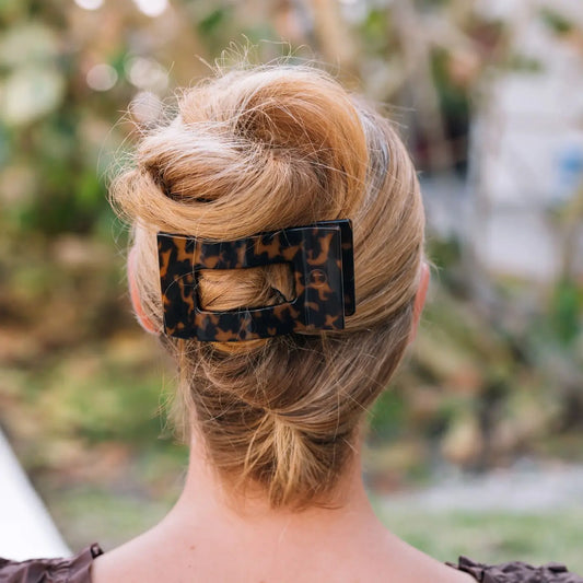 Teleties Large Rectangular Flat Hair Clip - Tortoise