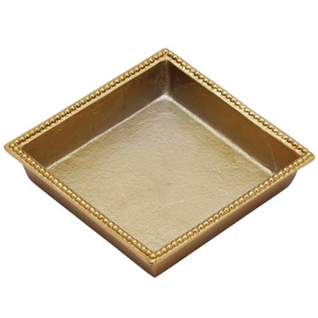 Textured Gilded Aluminum Beaded Border Lunch Napkin Box