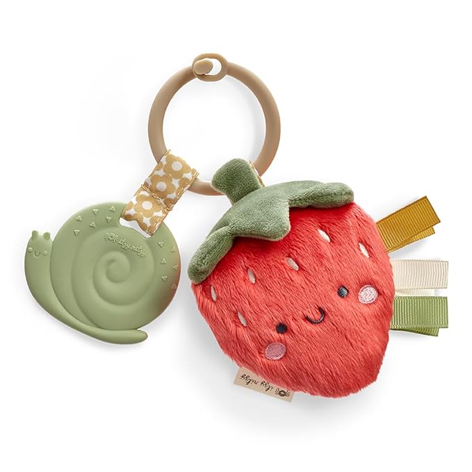 Silicone Teether with Plush Pal - Strawberry