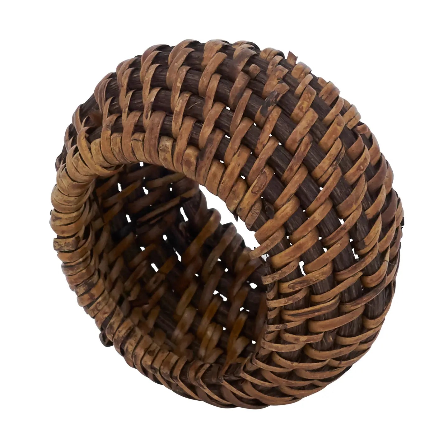 Set of 4 Woven Rattan Napkin Ring