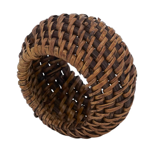 Set of 4 Woven Rattan Napkin Ring