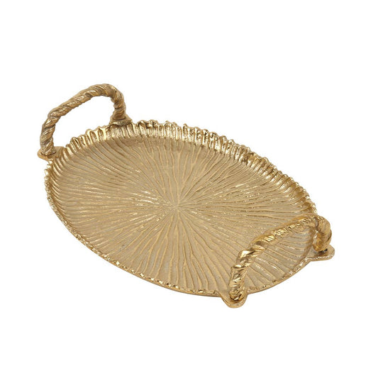 Large Gold Tray with Handles