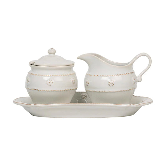 Berry & Thread Sugar & Creamer  Whitewash