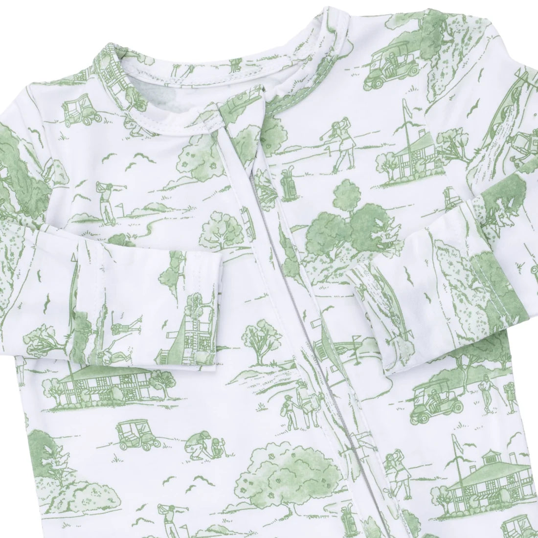 Golf Toile Green 2 Way Zipper Footie