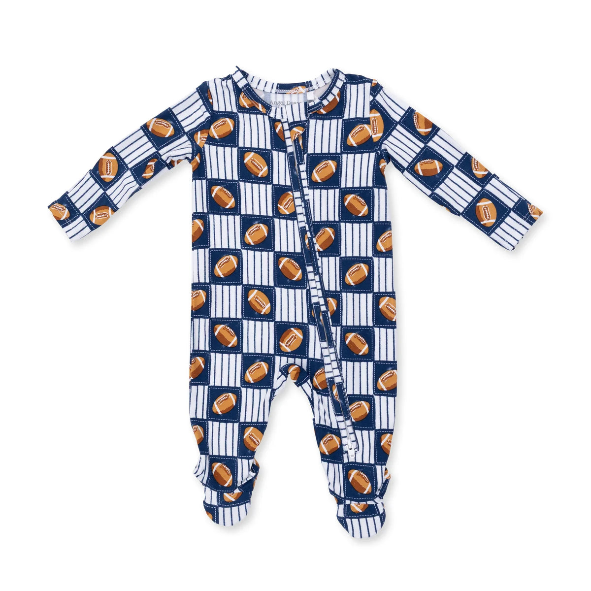 Football Patchwork  2 Way Zipper Footie