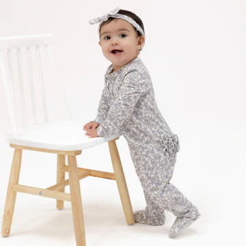 2 Way Zipper Ruffle Back Footie - Forget Me Not Floral