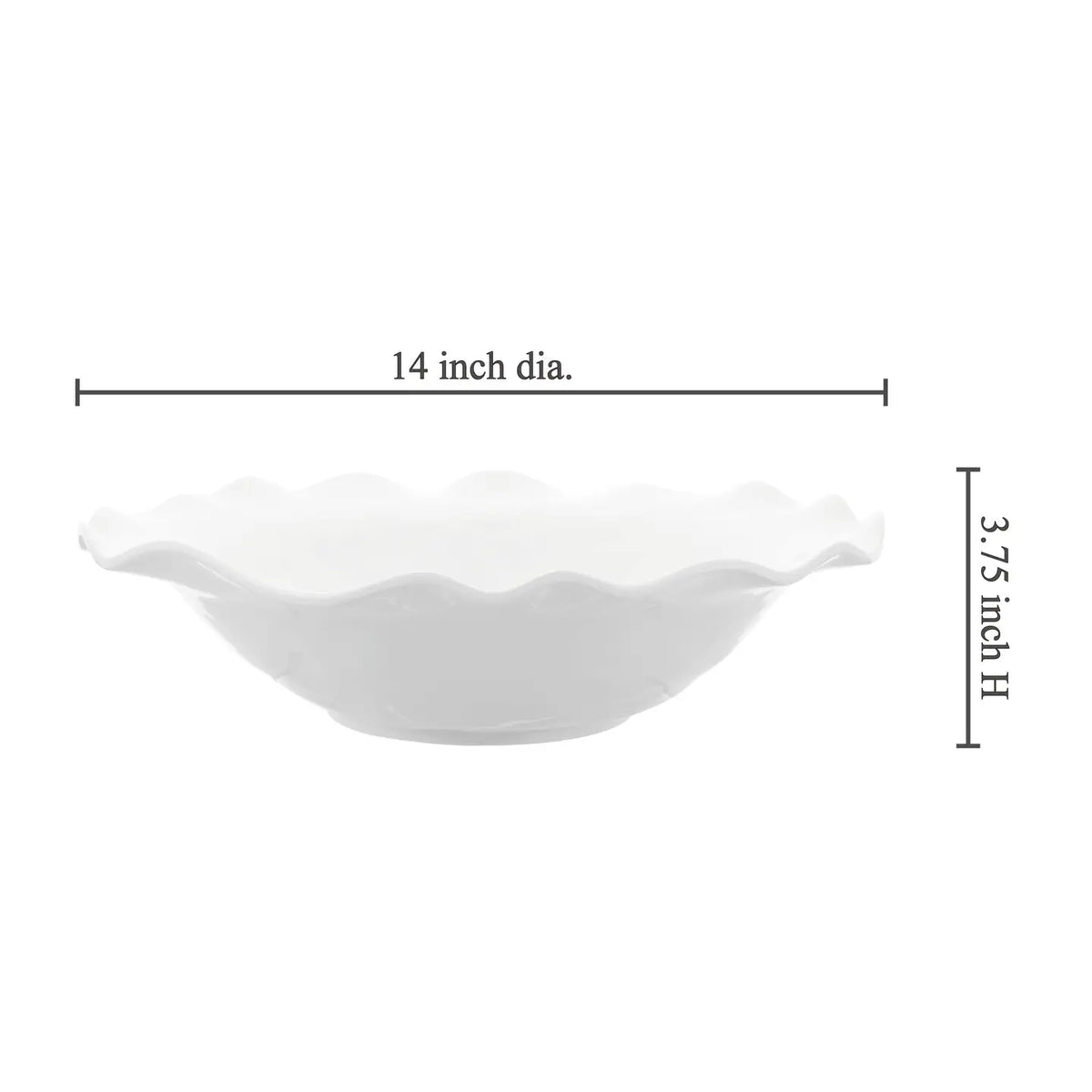 White 14 In White Melamine Serving Bowl