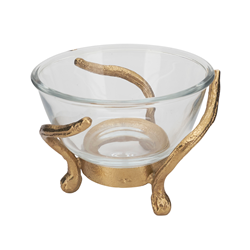 Glass Bowl With Antler Handles