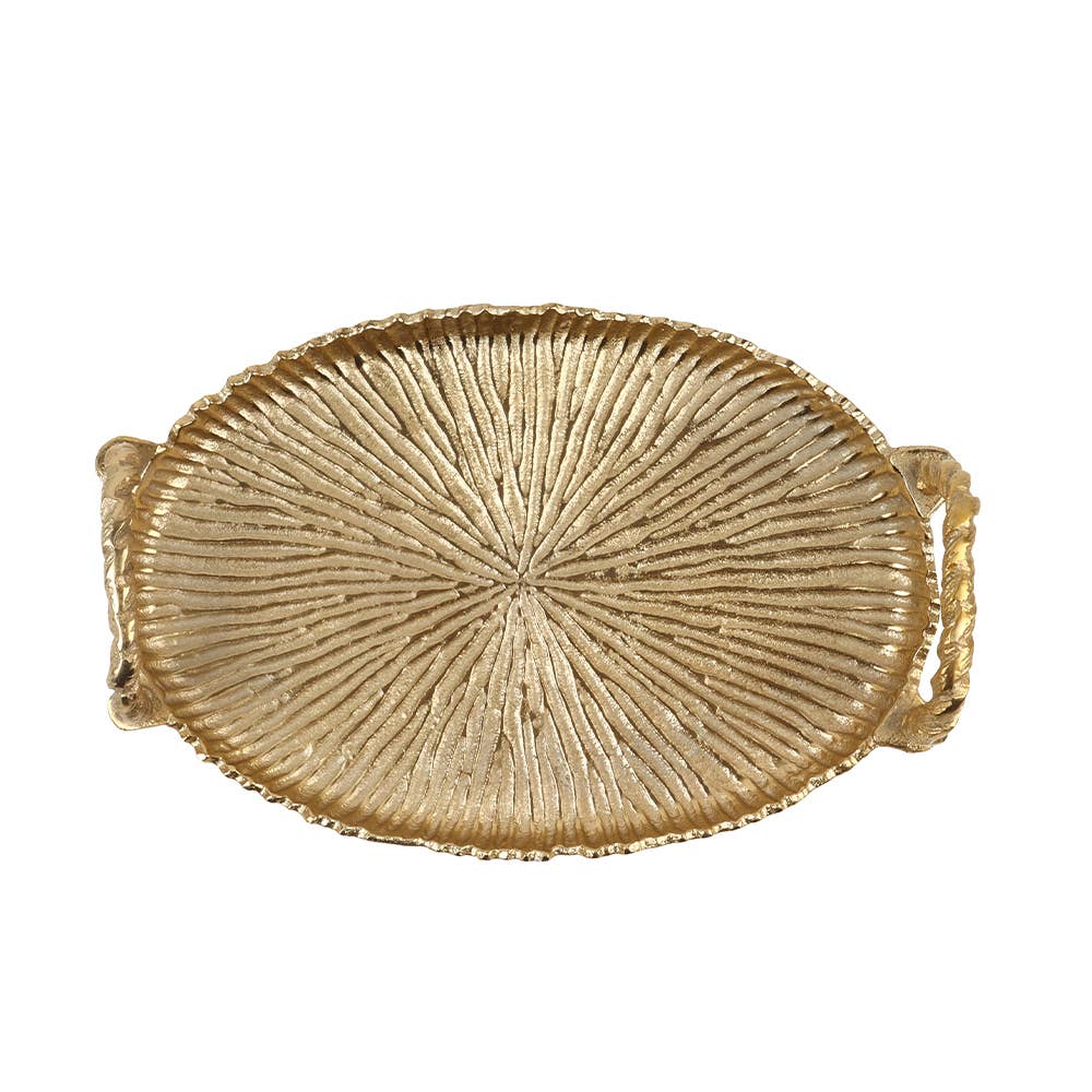 Large Gold Tray with Handles