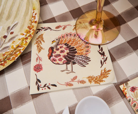 Amber Harvest Turkey Cocktail Napkins