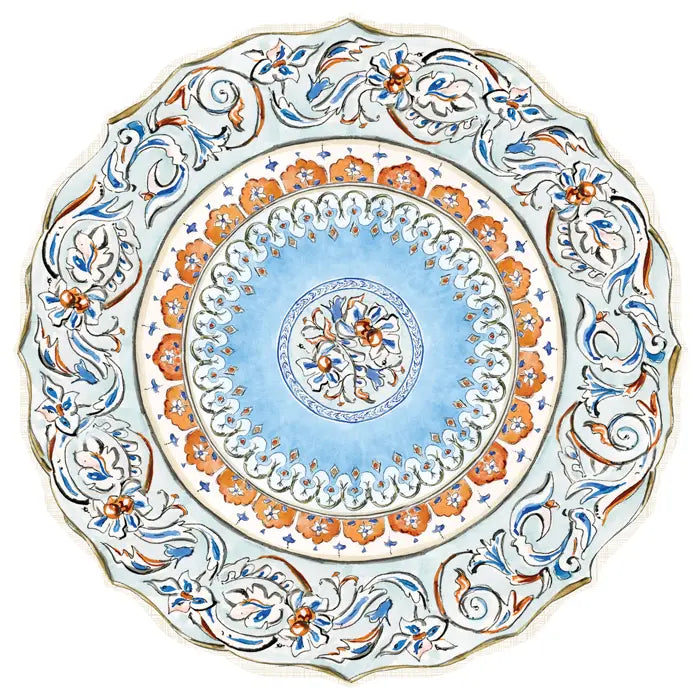 Blue and Brown Fall Plate Posh Die-Cut Placemat