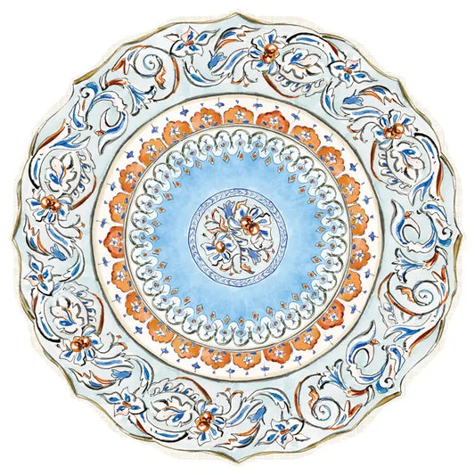 Blue and Brown Fall Plate Posh Die-Cut Placemat
