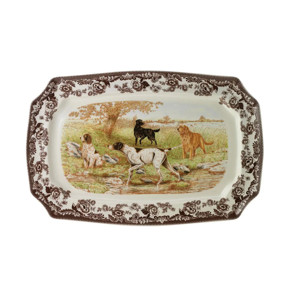Woodland Rectangular Platter 17.5 Inch, Dog