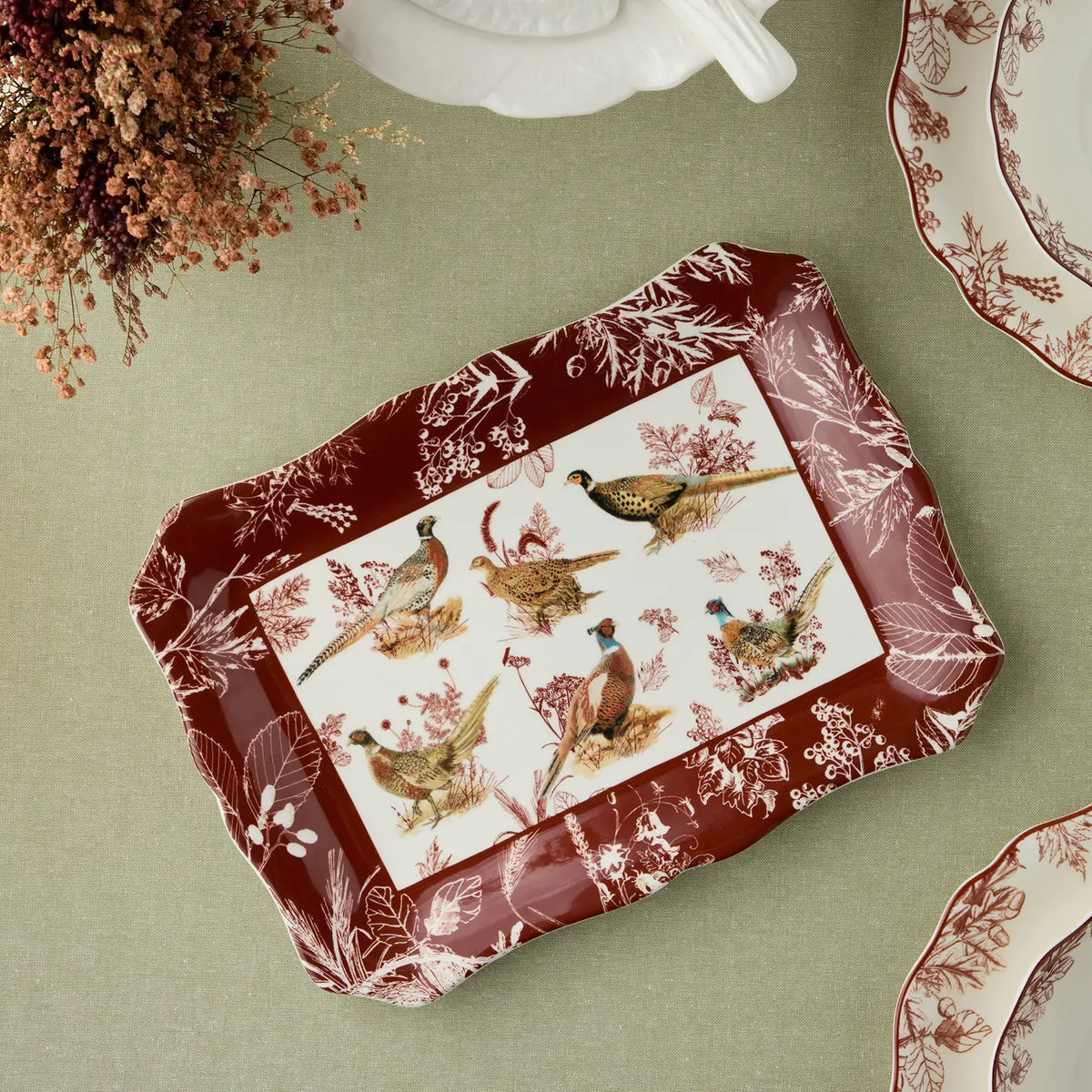 Pheasant Grove Rectagular Platter 14" X 10"
