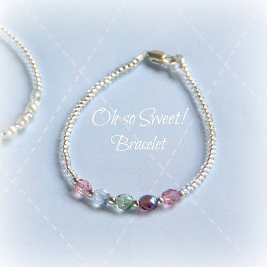 Pretty in Pastels Sterling 5" Baby Bracelet