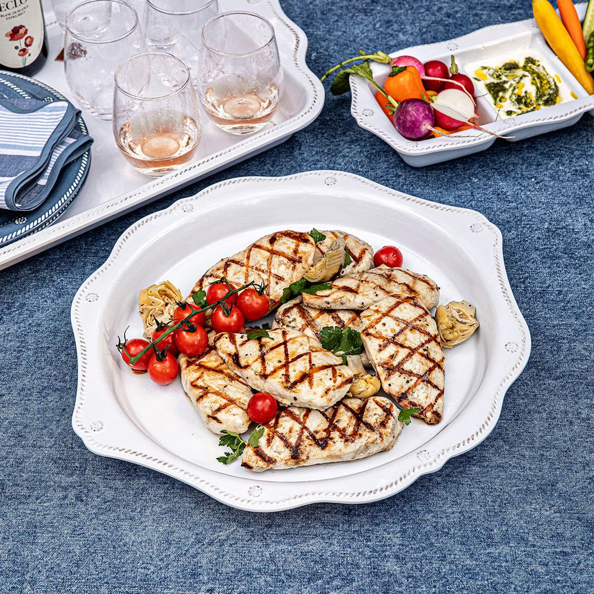 Berry & Thread Melamine 17 inch Platter - Whitewash