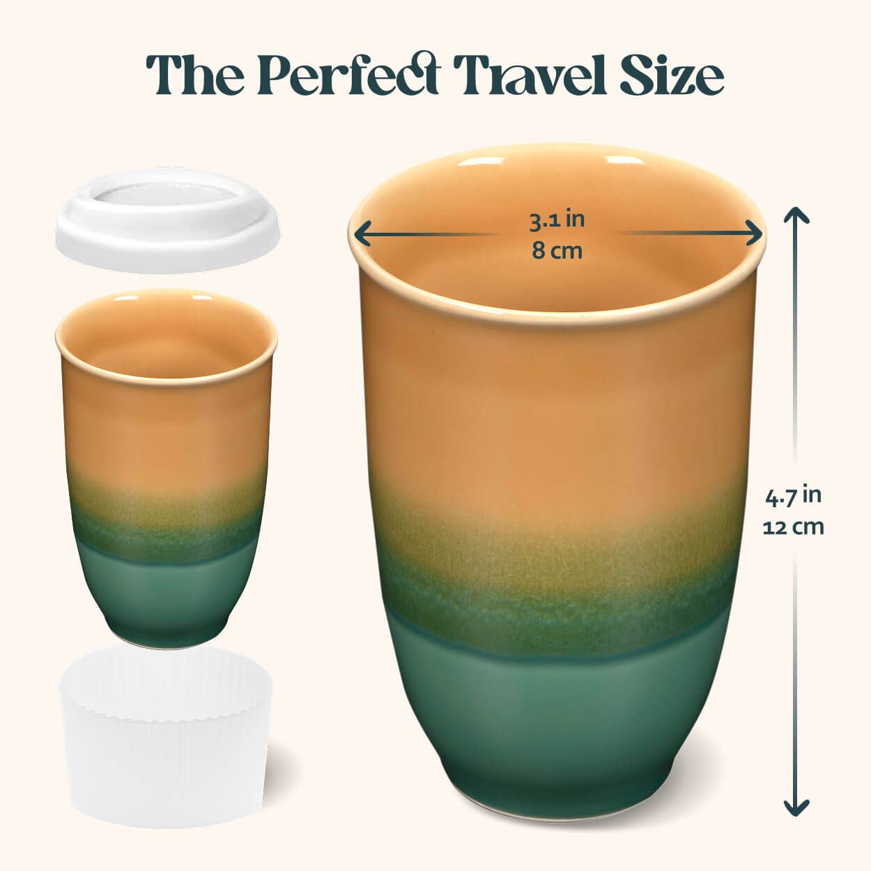 Savannah Ceramic Travel Cup 12oz | Reusable Coffee Cup