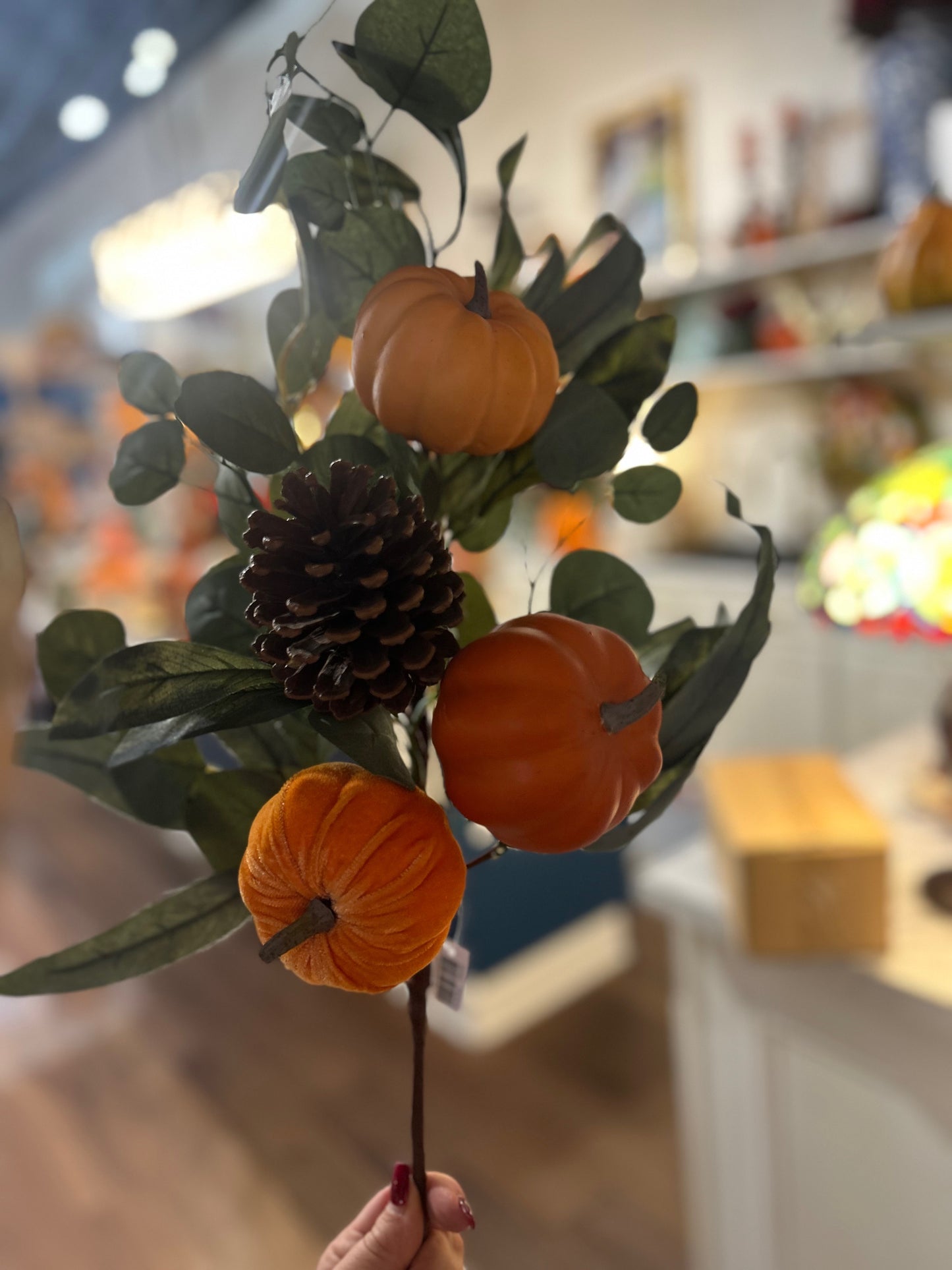Harvest Pumpkin & Eucalyptus Spray