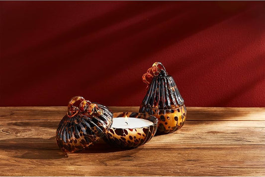 Tall Tortoise Pumpkin Glass Candle