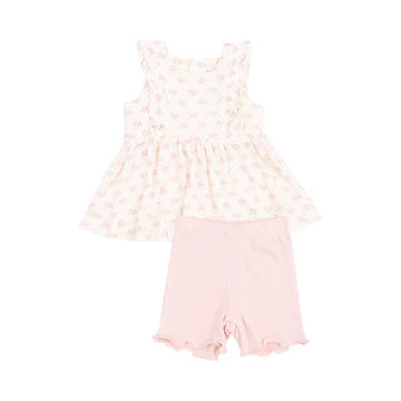 Vintage Mini Bows Tank & Bike Short  3-6 mos