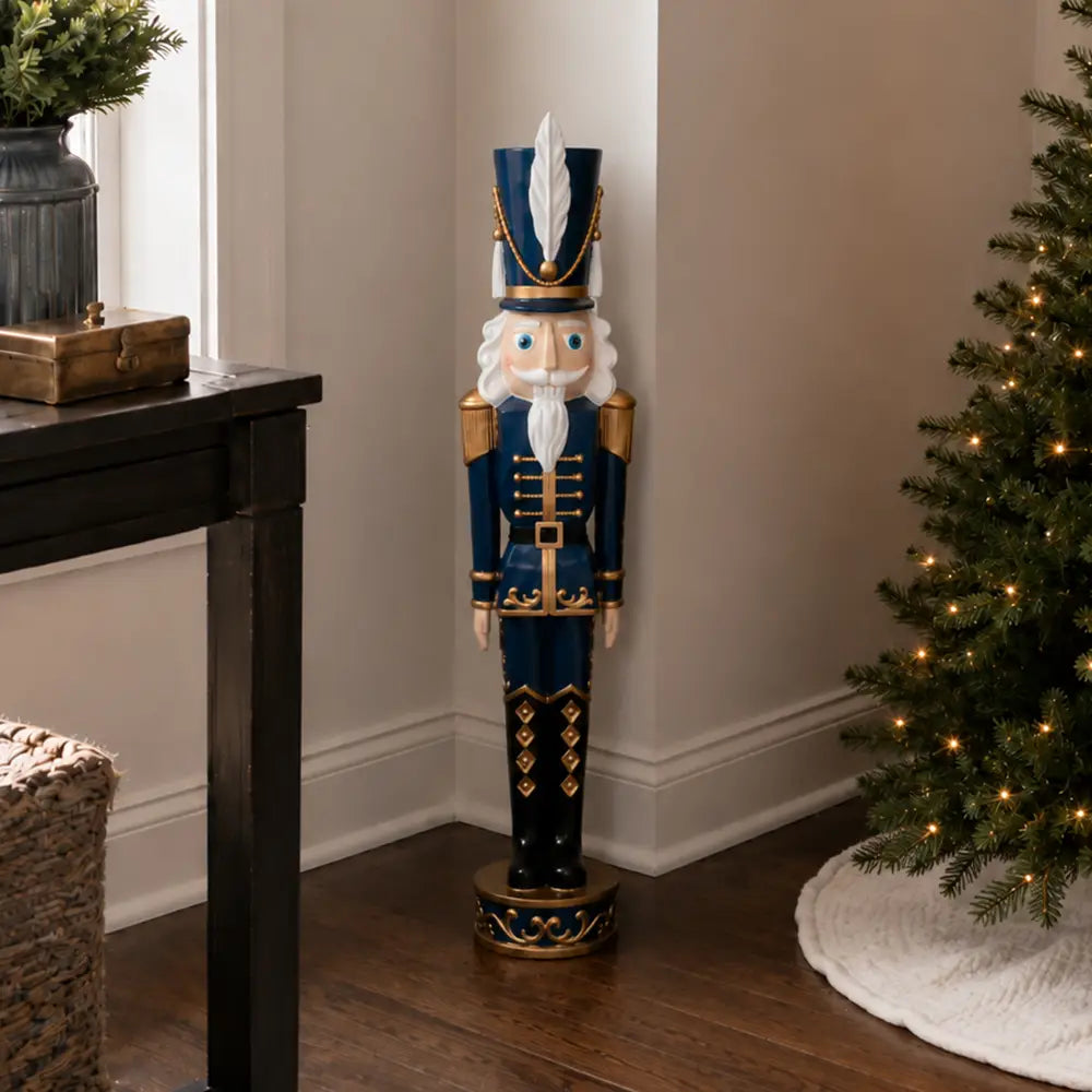 Blue and Gold Large Decorative Nutcracker