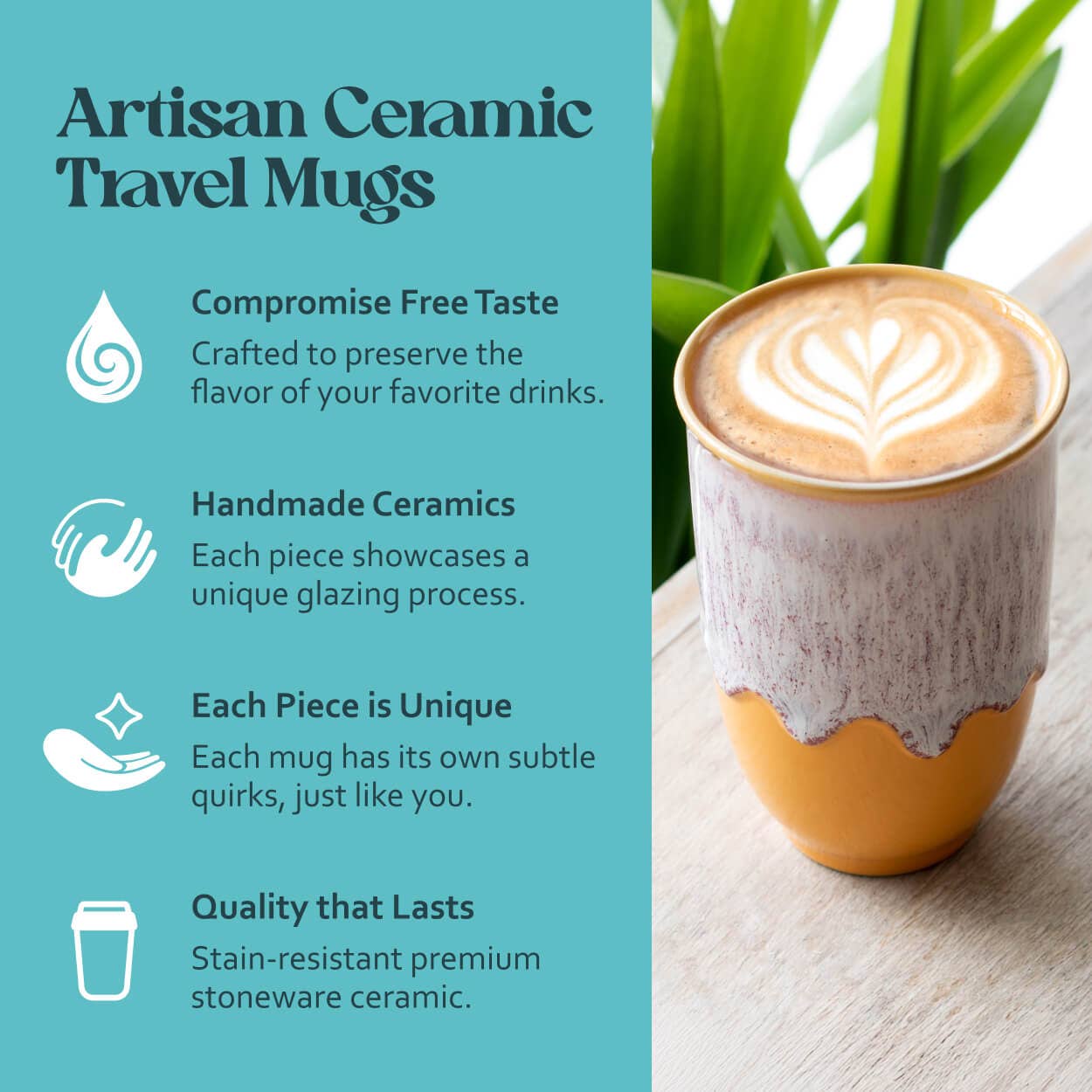 Grapefruit 12oz Ceramic Travel Mug – Reusable & Stylish