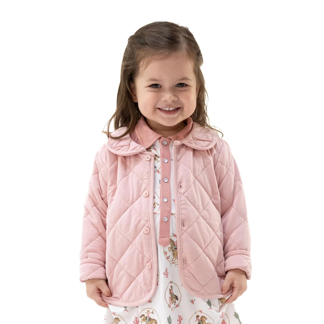 Solid Mellow Rose Quilted Jacket