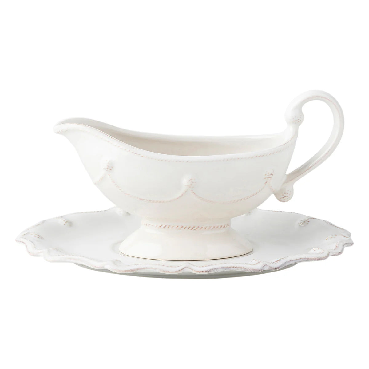 Berry & Thread  Sauce Boat and Stand - Whitewash