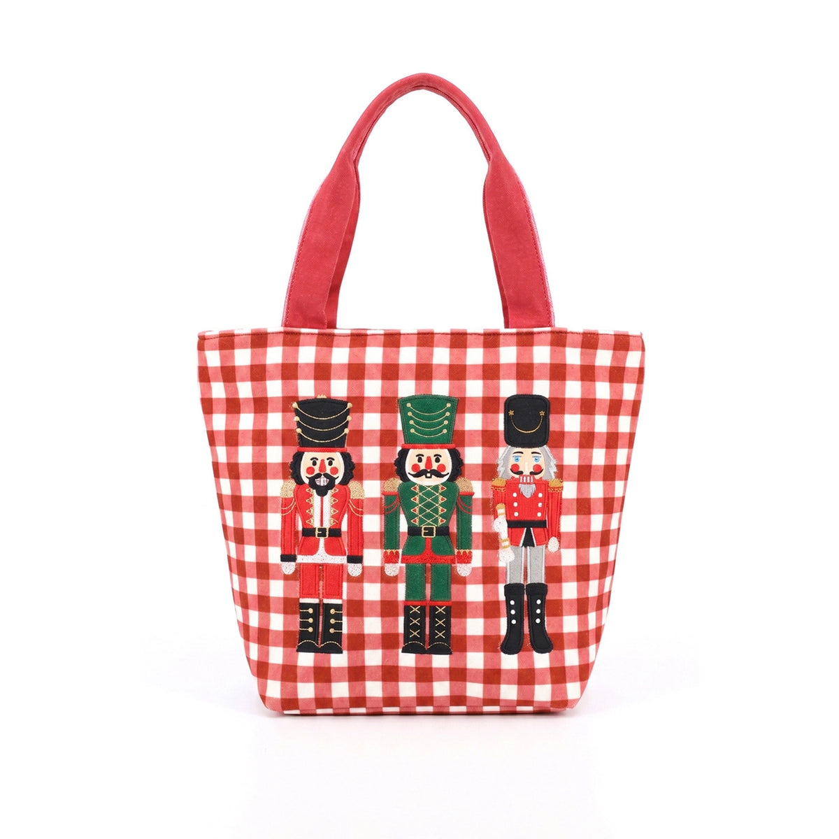 Holiday Gingham Tote Bags Red