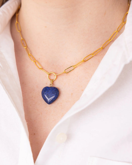 Susan Shaw Audrey Heart Necklace Blue Lapis 3053BL