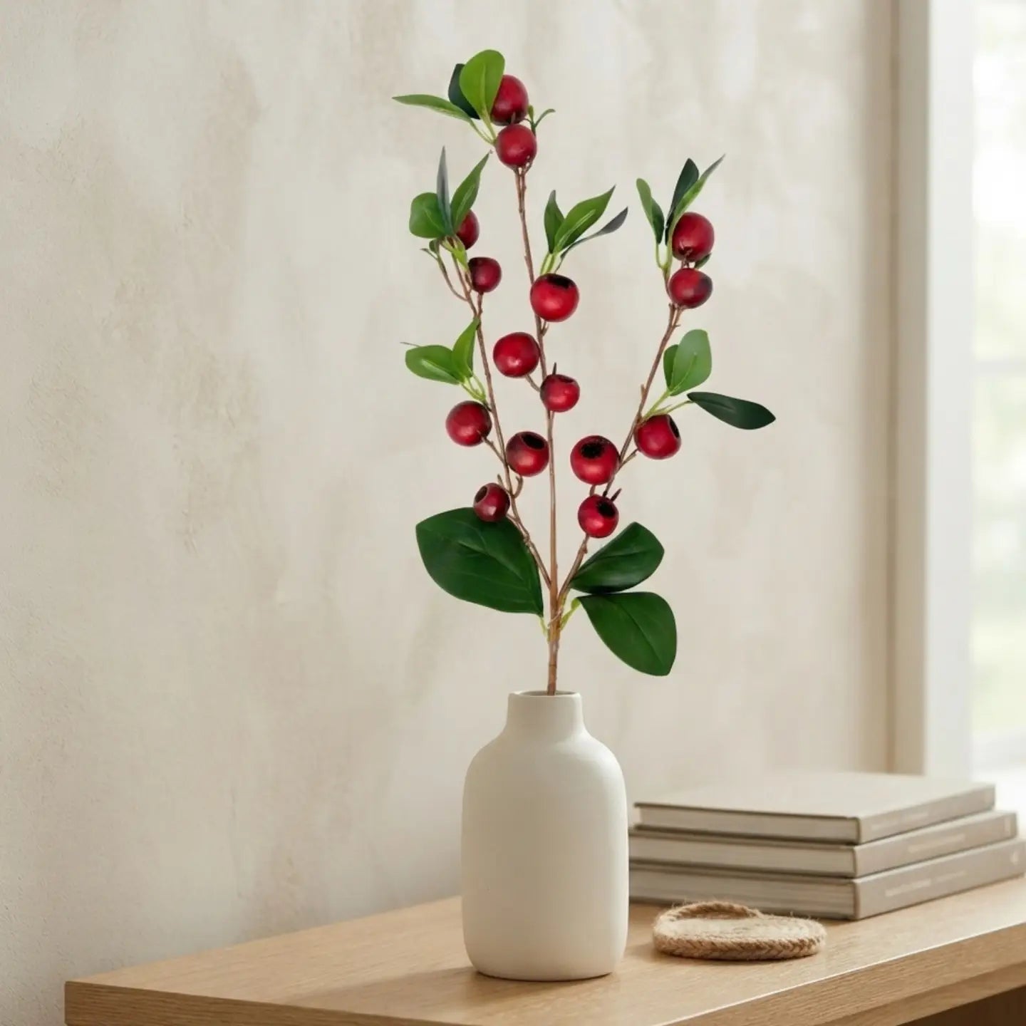 Pod Berry Spray 33" - Deep Red