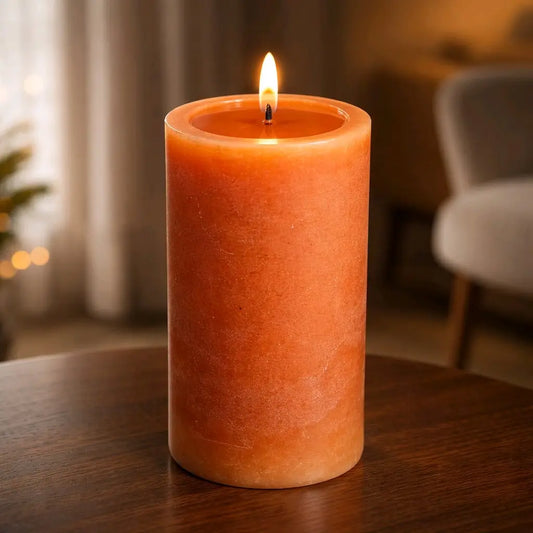 Orange Melted Realistic Flame 3x6in Led Candle