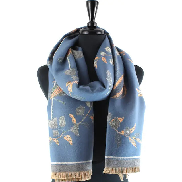 Blue and Peach Cicely Scarf