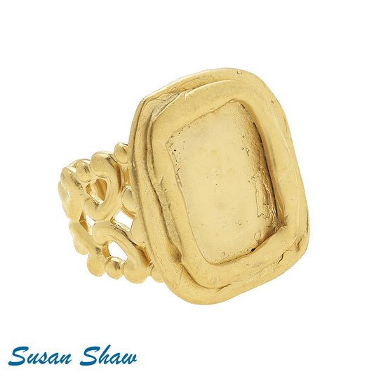 Handcast Gold Adjustable Ring.  9013G