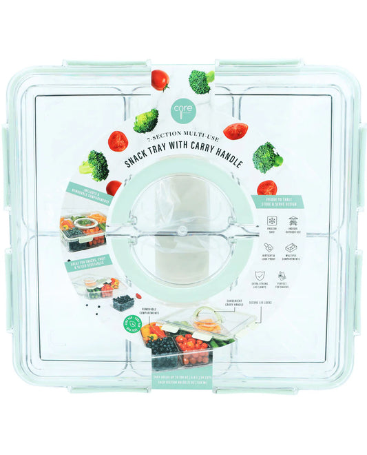 Snackle Tray  7-Section  w/handles