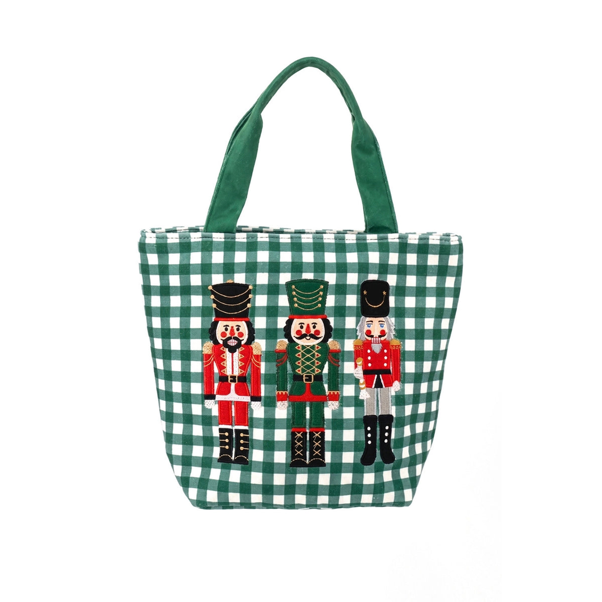 Holiday Gingham Tote Bags Green