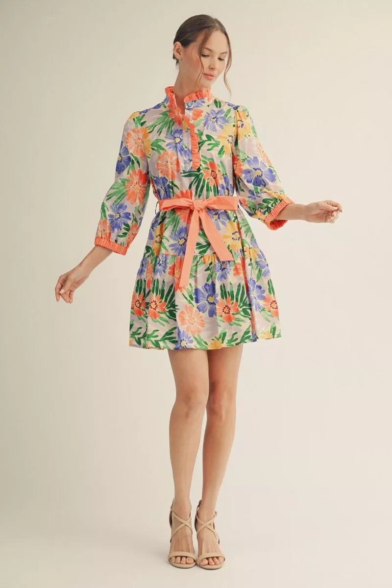 Lexie Dress w/Solid Waist Tie