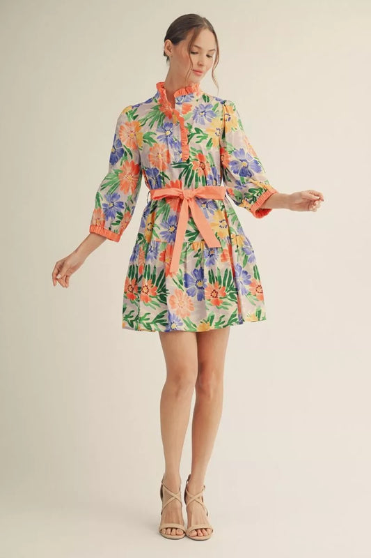 Lexie Dress w/Solid Waist Tie